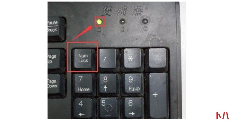 8-请按按键盘上的Num lock（右边数字键上）开启